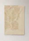 Mango Home Cotton Canvas Tablecloth With Leaf Print, Seats 6 To 8 People Vanilla