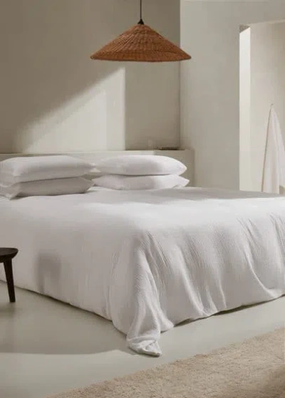 Mango Home Cotton Gauze Duvet Cover King Bed Off White