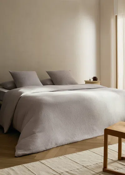 Mango Home Cotton Gauze Duvet Cover Queen Bed Grey