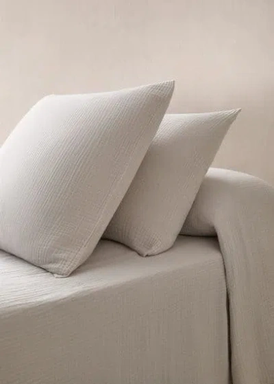 Mango Home Cotton Gauze Pillow Case 50x75cm Light Heather Grey In Neutral