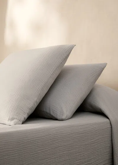 Mango Home Taie D'oreiller Coton Gaze 60x60 Cm Gris Clair/pastel - Home - 60x60cm -