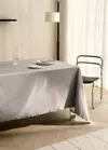 Mango Home Cotton Hemstitched Tablecloth For 2 To 4 Diners Light/pastel Grey