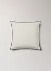 Mango Home Housse De Coussin Coton Et Lin Overlock Languette 50x50 Cm Ivoire - Home - 50x50cm -