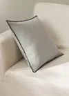 Mango Home Housse De Coussin Coton Et Lin Overlock Languette 50x50 Cm Gris Moyen - Home - 50x50cm -
