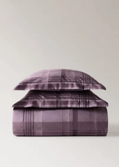 Mango Home Cotton Percale Duvet Cover With Watercolor Print, Bed Size 180/200 Cm Plum