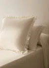 Mango Home Cotton Percale Pillowcase With Gauze Frill 45x110 Cm Ecru