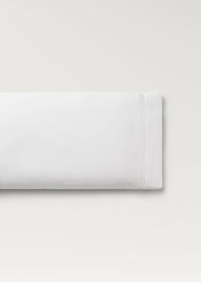 Mango Home Cotton Percale Pillowcase With Lace Insert 45x110 Cm White