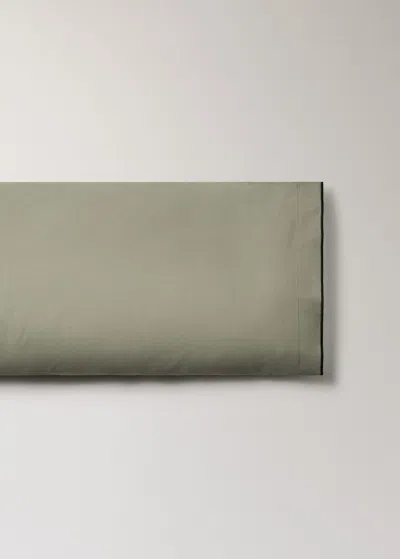 Mango Home Cotton Percale Pillowcase With Overlock Stitching, 45x110 Cm Olive Green