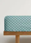 Mango Home Cotton Percale Printed Bottom Sheet For Cot Forest Green In Forest Green