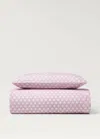 Mango Home Cotton Percale Reversible Duvet Cover For Cot Medium Pink