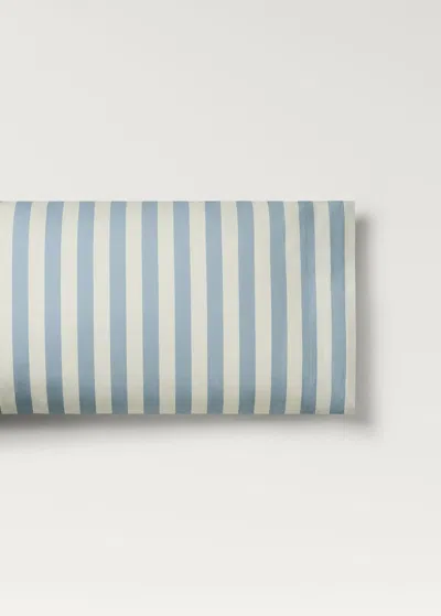 Mango Home Taie D'oreiller Enfant Coton Percale Rayures Larges 45x110 Cm Bleu - Home - 45x110cm -  In Blue