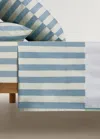 Mango Home Drap Plat Enfant En Coton Percale À Rayures Épaisses Pour Lit 90 Cm Bleu - Home - Lit 90 Cm - Mango In Blue