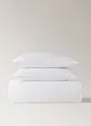Mango Home Cotton Percale Waffle Duvet Cover For 135 Cm Bed White In White