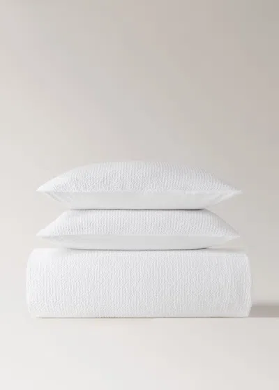 Mango Home Cotton Percale Waffle Duvet Cover For 135 Cm Bed White