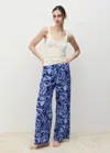 Mango Home Cotton Two-tone Printed Trousers Blue