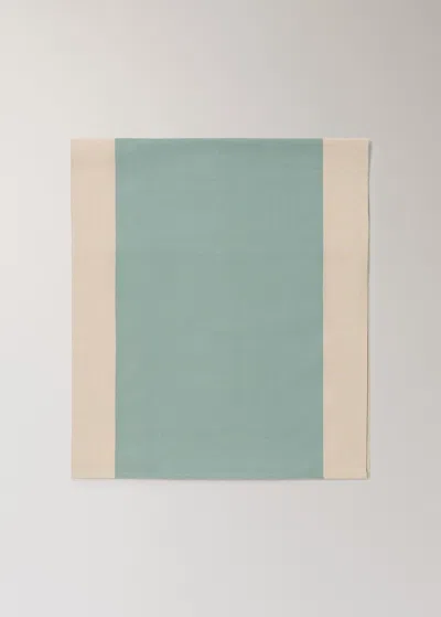 Mango Home Cotton Yarn-dyed Striped Table Runner Mint Green