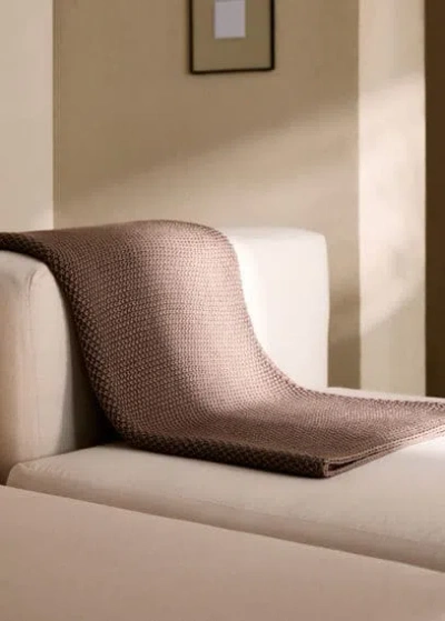 Mango Home Couverture Maille Marron Clair/pastel - Home - 130x180cm -
