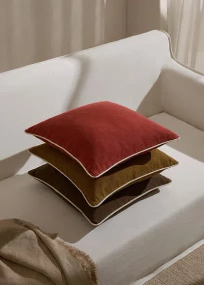 Mango Home 100% Linen Cushion Cover 50x50cm Red