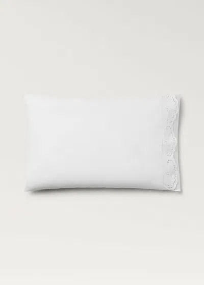 Mango Home Two Embroidered Cotton Pillowcases With Openwork Embroidery 50x75 Cm White