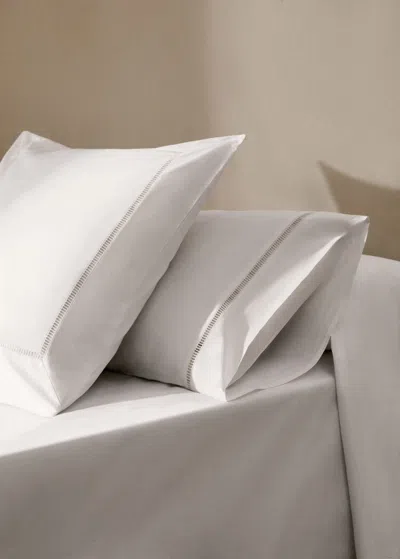 Mango Home Two Cotton Percale Pillowcases With Hemstitch 50x75 Cm White