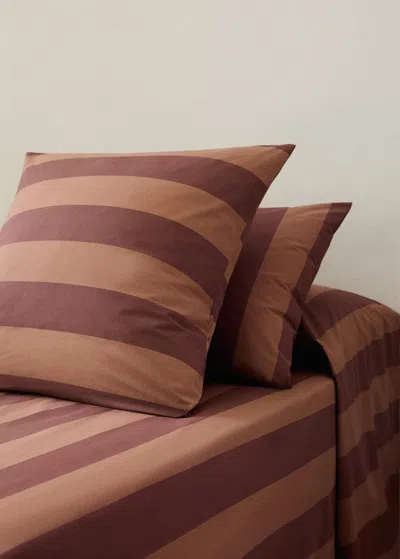 Mango Home Two Cotton Percale Pillowcases With Double Overlock 60x60 Cm Brown