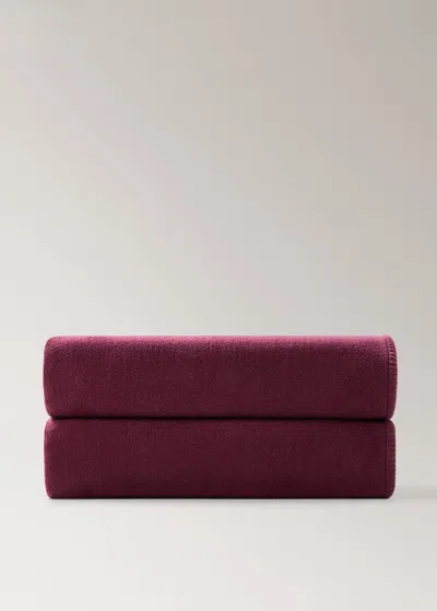 Mango Home Double-sided Cotton Fleece Blanket Dark Red