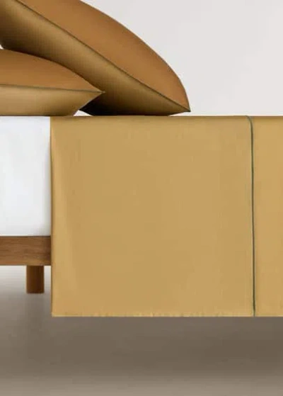 Mango Home Flat Sheet In Caramel