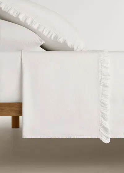 Mango Home Cotton Percale Top Sheet With Gauze Frill Bed 180 Cm
