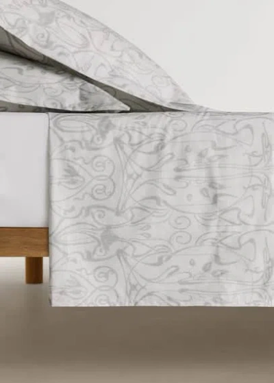 Mango Home Flat Sheet In Gris Clair/pastel