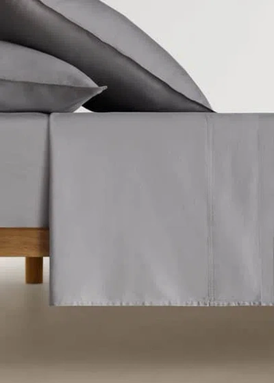 Mango Home Flat Sheet In Gris Moyen