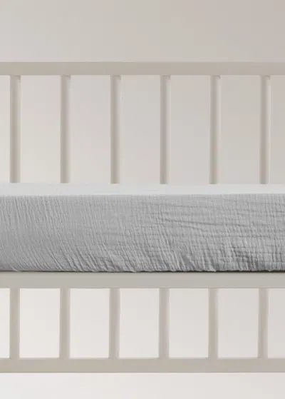 Mango Home Cot Fitted Shee Light/pastel Grey