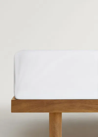 Mango Home Cotton Percale Fitted Sheet For 135/140 Cm Bed White