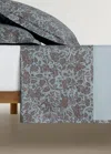 Mango Home Drap Percale De Coton Imprimé Fleuri Bicolore Lit 150/160 Cm Vert D´eau - Home - Lit 150/160 Cm - Ma In Vert D´eau