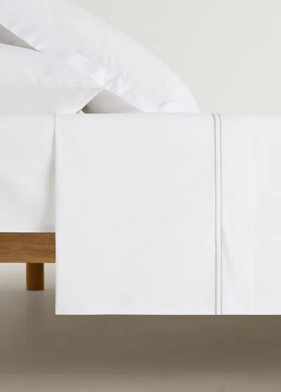 Mango Home Cotton Percale Top Sheet With Scalloped Detail For 90 Cm Bed
