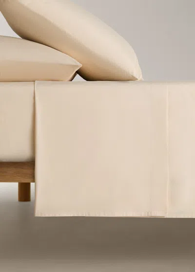 Mango Home Drap Plat Percale De Coton Lit 135/140 Cm Vanille - Home - Lit 135/140 Cm -  In White