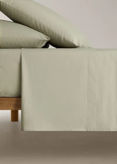 Mango Home Drap Plat Percale De Coton Lit 90 Cm Vert - Home - Lit 90 Cm -  In Green