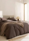 MANGO HOME - HOUSSE DE COUET CHOCOLAT - LIT 180/200 CM - HOME