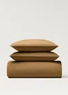 Mango Home Housse De Couette Popeline De Coton Double Surpiqûre Lit 150/160 Cm Caramel - Home - Lit 150/160 Cm