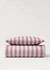 Mango Home Duvet Cover Crib Cotton Percale Cotton Thick Stripes Pink In Rose