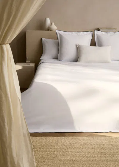 Mango Home Housse De Couette Coton Percale Overlock Contraste Lit 180/200 Cm Bleu - Home - Lit 180/200 Cm - Man