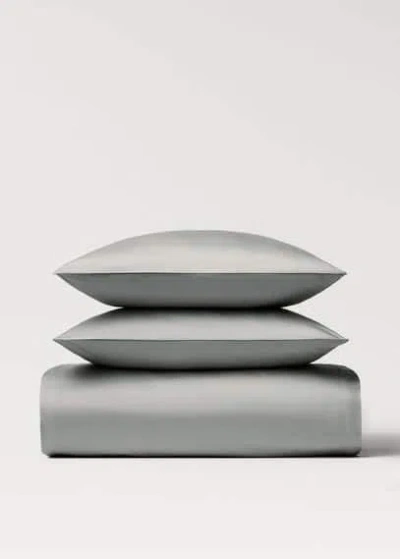 Mango Home Housse De Couette Coton Satin 600 Fils Lit 180/200 Cm Gris Clair/pastel - Home - Lit 180/200 Cm - Ma