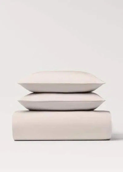 Mango Home Housse De Couette Coton Percale 300 Fils Lit 135/140 Cm Gris Clair/pastel - Home - Lit 135/140 Cm -