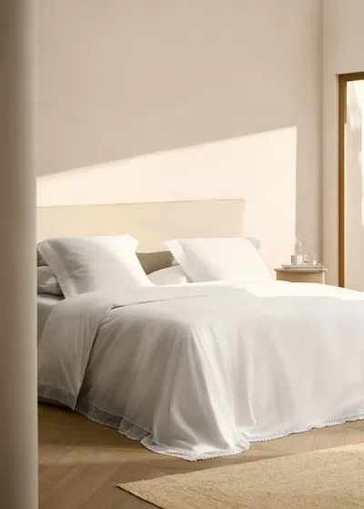 Mango Home Housse De Couette Détail Dentelle Lit 180/200 Cm Blanc - Home - Lit 180/200 Cm -