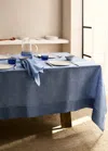 Mango Home Dyed Linen Tablecloth 6 To 8 Diners Blue