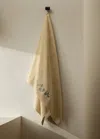 Mango Home Embroidered Flower Bath Towel Sand