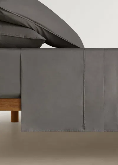Mango Home Flat Sheet In Gris Moyen