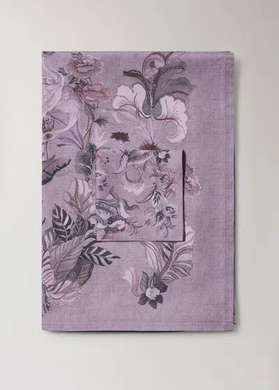 Mango Home Floral Cotton Tablecloth For 6 To 8 Guests Plum