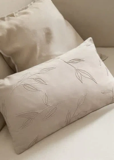 Mango Home Floral Design Cushion Cover 30x50cm Off White In Neutral