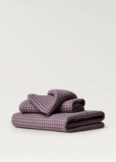 Mango Home Washed Waffle Cotton Guest Towel Plum