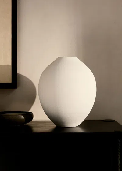 Mango Home Large Matte Finish Earthenware Vase White